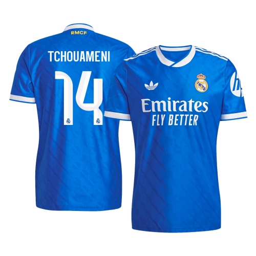 TCHOUAMENI #14 Authentic Real Madrid Third Away Soccer Jersey 2025/26 Blue