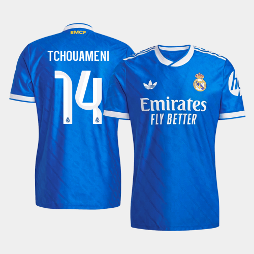 TCHOUAMENI #14 Authentic Real Madrid Third Away Soccer Jersey 2025/26 Blue