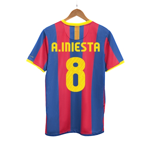 Barcelona A.INIESTA #8 Home Soccer Jersey Retro 2010/11
