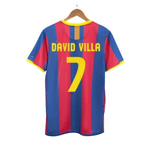 Barcelona DAVID VILLA #7 Home Soccer Jersey Retro 2010/11