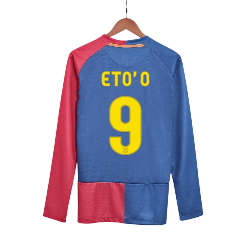 Barcelona ETO'O #9 Home Soccer Jersey Retro 2008/09 - Long Sleeve (UCL Final)