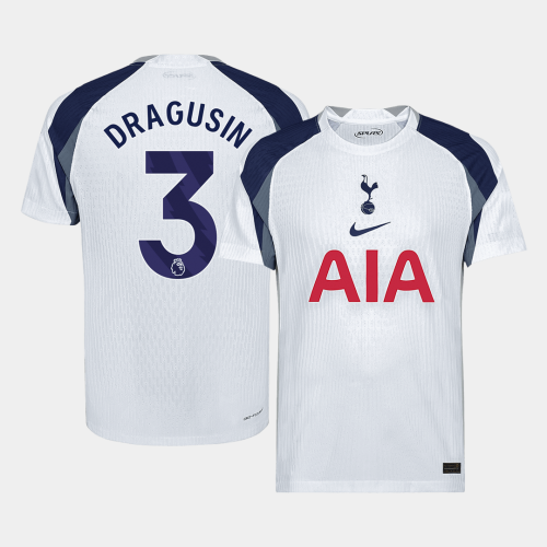 DRAGUSIN #3 Authentic Tottenham Hotspur Home Soccer Jersey 2025/26 White