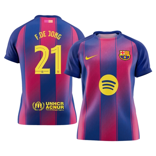 Barcelona F.DE JONG #21 Home Soccer Jersey 2025/26 - UCL Edition