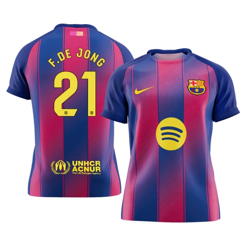 Barcelona F.DE JONG #21 Home Soccer Jersey 2025/26