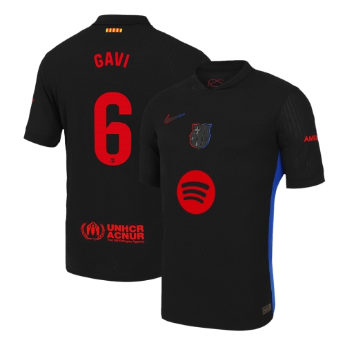 Barcelona GAVI #6 Away Soccer Jersey Authentic 2024/25 - Spotify Logo Without Text