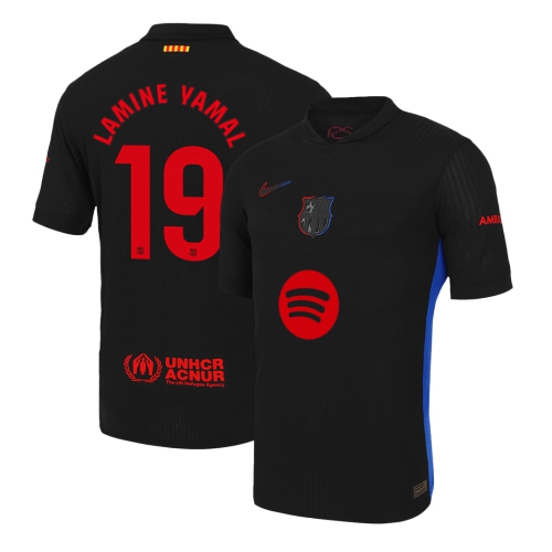Barcelona LAMINE YAMAL #19 Away Soccer Jersey Authentic 2024/25 - Spotify Logo Without Text