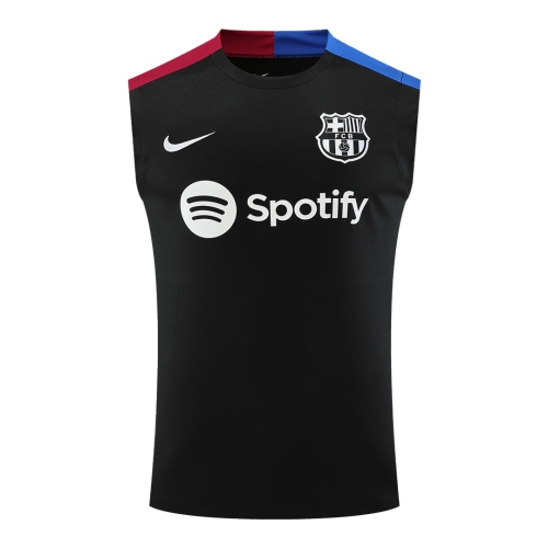 Barcelona Pre-Match Sleeveless Training Soccer Jersey 2024/25 - Black
