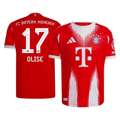 OLISE #17 Authentic Bayern Munich Home Soccer Jersey 2025/26 Red