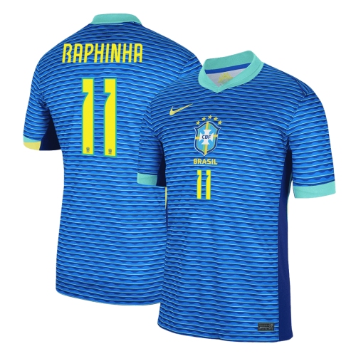 Brazil RAPHINHA #11 Away Soccer Jersey Copa America 2024