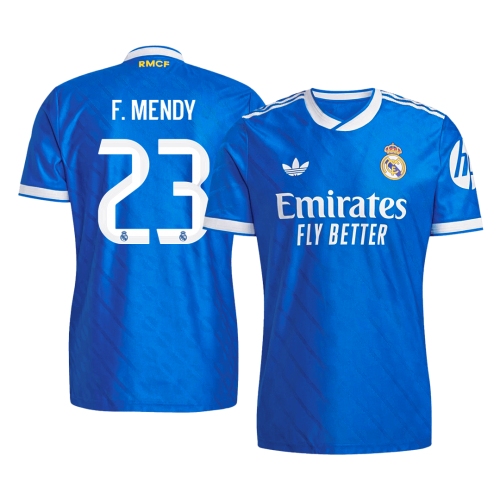 F. MENDY #23 Authentic Real Madrid Third Away Soccer Jersey 2025/26 Blue