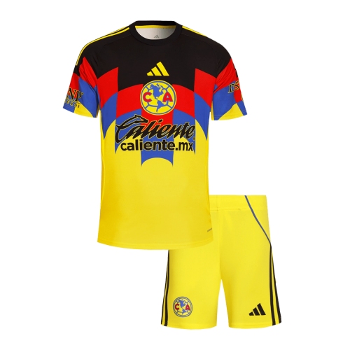 Club America Home Soccer Jersey Kit 2025/26 Kids(Jersey+Shorts)