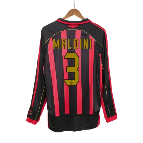 AC Milan MALDINI #3 Home Jersey Retro 2006/07 - Long Sleeve
