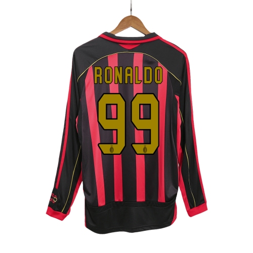 AC Milan RONALDO #99 Long Sleeve Home Soccer Jersey Retro 2006/07