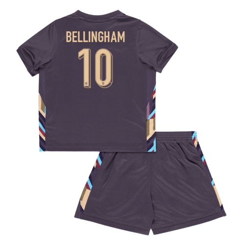 England BELLINGHAM #10 Away Jersey Kit EURO 2024 Kids(Jersey+Shorts)