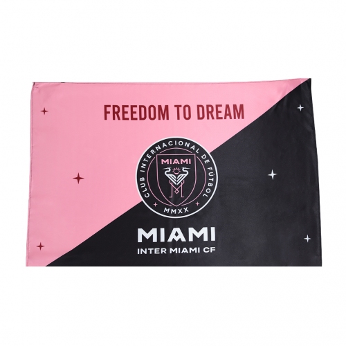 Inter Miami CF Soccer Flag Pink&Black