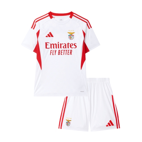 Kid's Benfica Third Away Soccer Jersey Kit 25/26 White