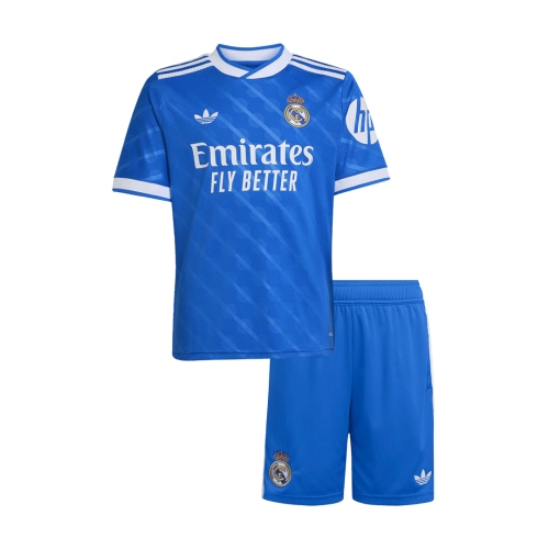 Kid's Real Madrid Third Away Soccer Jersey Kit(Jersey+Shorts) 25/26 Blue