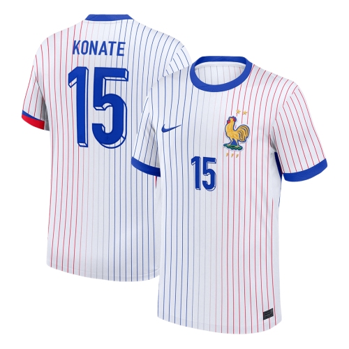 KONATE #15 France Euro Away Soccer Jersey 2024 White