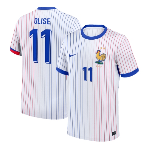 OLISE #11 France Euro Away Soccer Jersey 2024 White