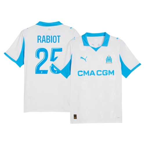 Marseille RABIOT #25 Home Soccer Jersey 2025/26