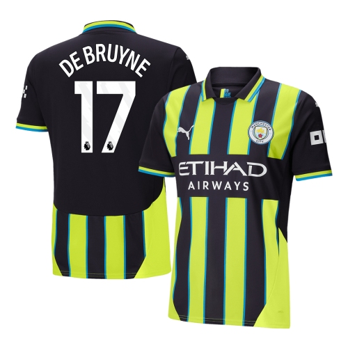 Manchester City DE BRUYNE #17 Away Soccer Jersey 2024/25