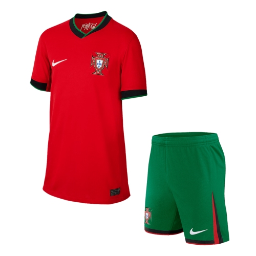 Portugal Home Jersey Kit EURO 2024 Kids(Jersey+Shorts)