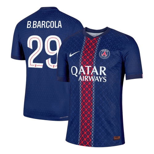 PSG B.BARCOLA #29 Home Soccer Jersey Authentic 2025/26