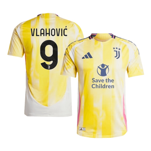 Juventus VLAHOVI #9 Away Soccer Jersey Authentic- Save The Children Sponsor