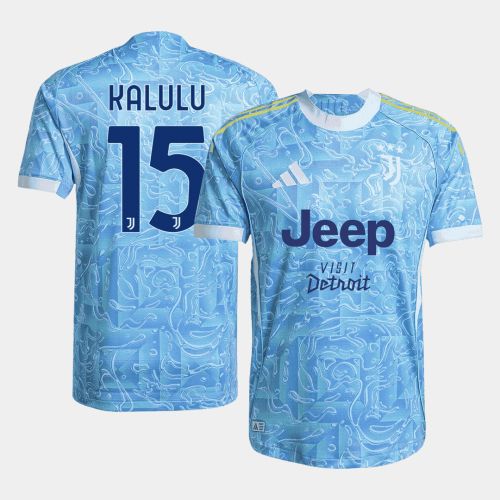 KALULU #15 Authentic Juventus Away Soccer Jersey 2025/26 Blue