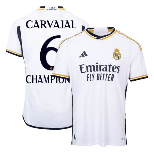 Real Madrid CARVAJAL #6 CHAMPIONS Home Jersey Authentic 2023/24
