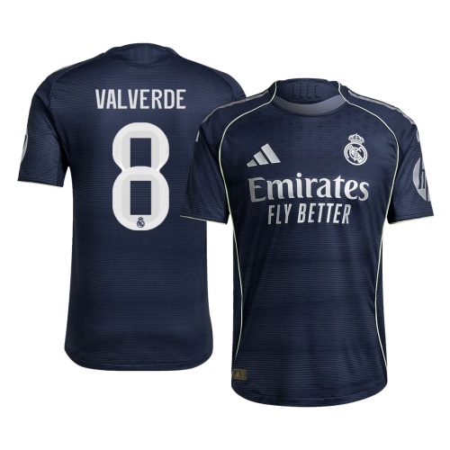 Real Madrid VALVERDE #8 Away Soccer Jersey Authentic 2025/26