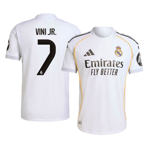 Real Madrid VINI JR. #7 Home Soccer Jersey Authentic 2025/26