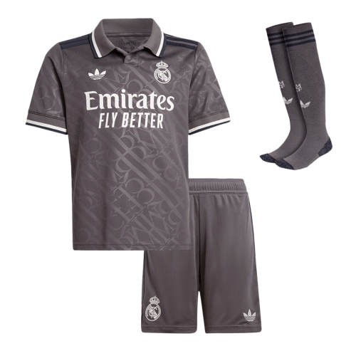 Real Madrid Third Away Soccer Jersey Kit 2024/25 Kids(Jersey+Shorts+Socks)