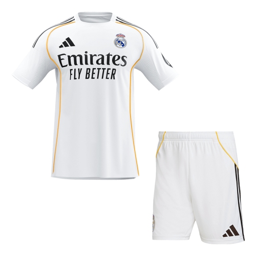 Real Madrid Home Soccer Jersey Kit 2025/26 (Jersey+Shorts)
