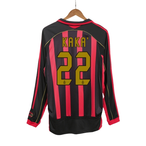 AC Milan KAKA #22 Home Jersey Retro 2006/07 - Long Sleeve