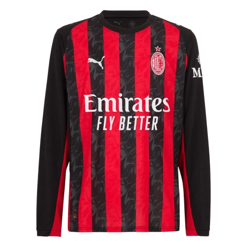 AC Milan Long Sleeve Home Soccer Jersey 2025/26