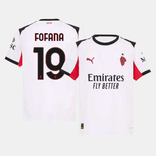 FOFANA #19 Authentic AC Milan Away Soccer Jersey 2025/26 White
