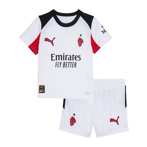 Kids AC Milan Away Soccer Jersey Kit(Jersey+Shorts) 25/26 White