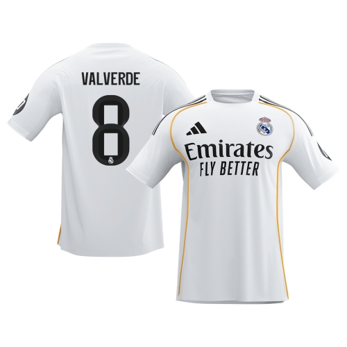 Real Madrid VALVERDE #8 Home Soccer Jersey 2025/26