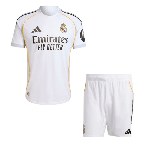 Real Madrid Home Soccer Jersey Kit Authentic 2025/26 (Jersey+Shorts)