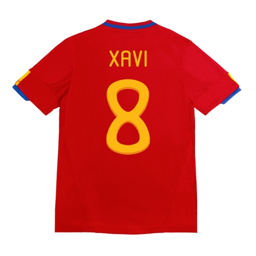 Spain XAVI #8 Home Soccer Jersey Retro 2010