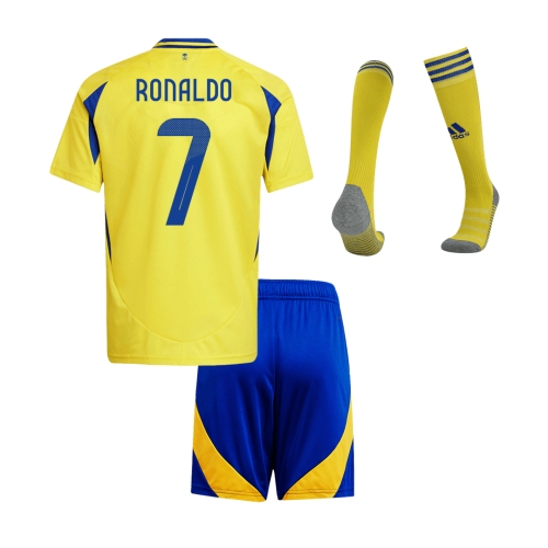 Al Nassr RONALDO #7 Home Soccer Jersey Kit 2024/25 Kids(Jersey+Shorts+Socks) - ACL