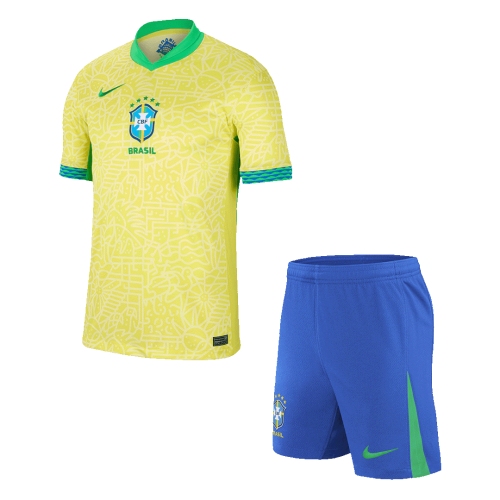 Brazil Home Jersey Kit 2024 (Jersey+Shorts)