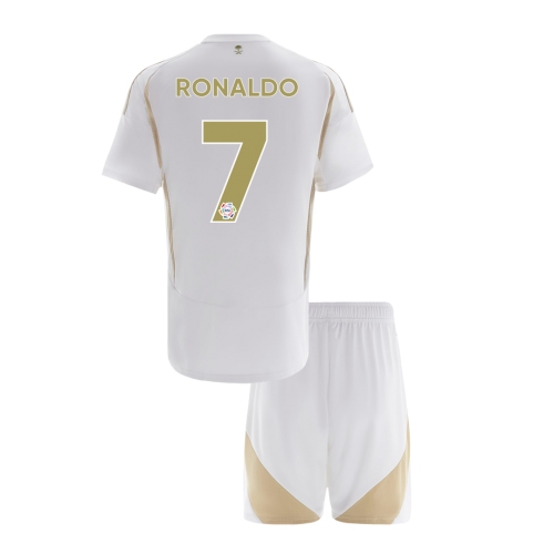 Al Nassr RONALDO #7 Third Away Soccer Jersey Kit 2024/25 Kids(Jersey+Shorts)
