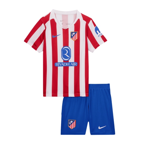 Atletico Madrid Home Soccer Jersey Kit 2025/26 Kids(Jersey+Shorts)