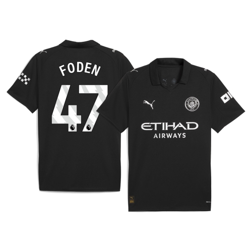 FODEN #47 Manchester City Away Soccer Jersey 2025/26 Black