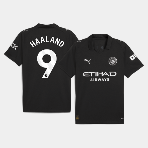 HAALAND #9 Manchester City Away Soccer Jersey 2025/26 Black