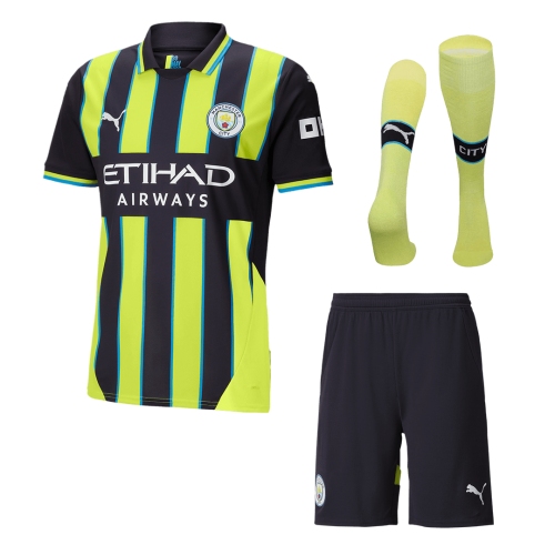 Manchester City Away Soccer Jersey Kit (Jersey+Shorts+Socks)