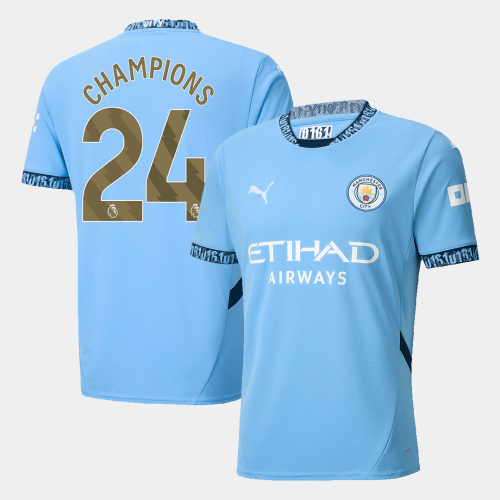 Manchester City CHAMPIONS #24 Home Jersey