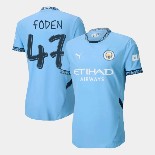 Manchester City FODEN #47 Home Jersey Authentic - UCL Edition